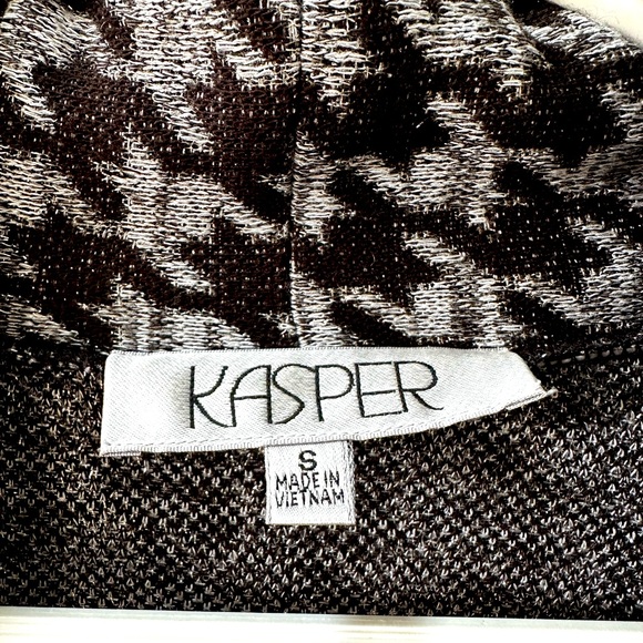 Kasper Black/Gray Houndstooth Long Cardigan- Size Small - Picture 10 of 10